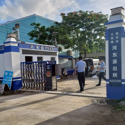 汕尾陆丰河东派出所制造安装烤多种油漆电动伸缩门